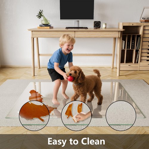 Chair Mat for Carpet, New Upgraded Tempered Glass 46"x60" Office Chair Mat for Carpet, Floor Mat Protector with Rounded and Polished Edges, Ideal for Wooden Floor, Rolling Chairs, Office, Home
