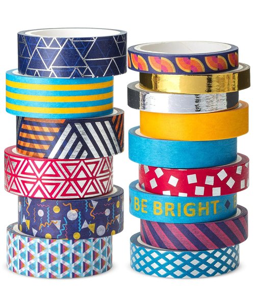 Mr. Pen Washi Tape Set - 15 Rolls of Metallic Foil in Assorted Sizes for Scrapbooking & Crafts