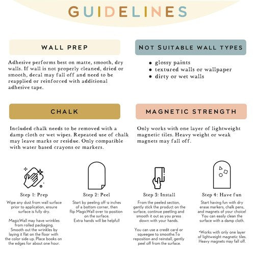 Orelle MagicWall | Magnetic Wall Decal Arch | Peel and Stick Magnetic Chalkboard for Wall | Kids Wall Decals | Playroom Essentials | Includes Chalk & Holder | Large | 31 x 39 | Mocha