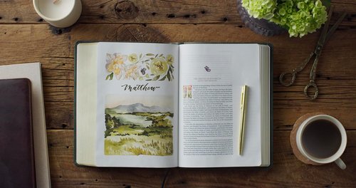 GraceLaced ESV Bible - Journaling Edition with Artwork by Ruth Chou Simons | TruTone Quiet Forest