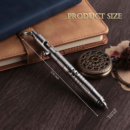SMOOTHERPRO Tactical Bolt-Action Pen Titanium Compatible with Parker Refill Hollow Design Retractable Outdoor Business Office Writing Color Natural(HTP01)