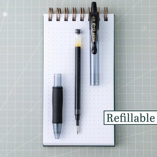 G2 Premium Gel Ink Roller Ball Pens - Ultra Fine Point (.38mm) Black Ink | 9-Pack with Refillable Comfort Grip Pouch