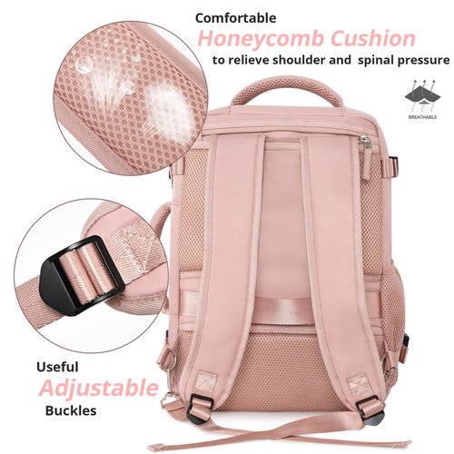 Snoffic Travel Backpack for Women Men,Travel Laptop Backpack w/USB Charging Port, Waterproof Travel Backpack Carry On Flight Approved,Weekender Business Hiking Bag,Laptop Backpack 17 inch