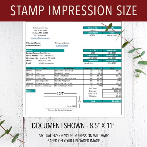 Custom Signature Stamp - Upload Your Own Design | Self-Inking Blue Stamp