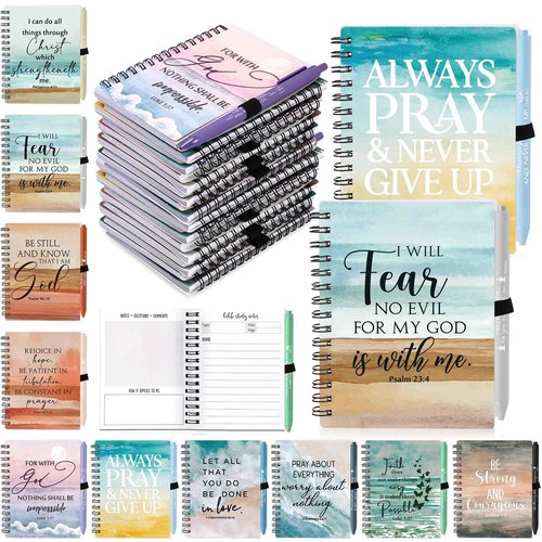 Resurhang 30 Sets / 60 Pcs Christian Christmas Gifts Bulk for Women Christian Notebooks with Bible Verse Pens Prayer Journals Religious Notepad Church Gifts for Men Sunday School Bible Study Supplies