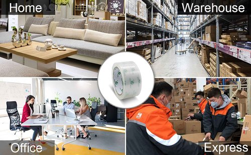 BOMEI PACK 36Rolls Clear Packing Tape with Dispenser, Shipping Tape Refills for Moving and Packaging, 2.4Mil 1.88 Inch x 60 Yard