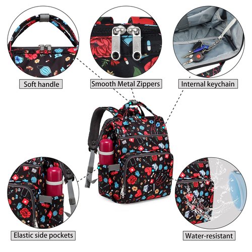 Gatycallaty Large Backpack Purse for Women - 10.6"L x 7.6"W x 16.4"H, 20L Capacity, 2 Compartments and 12 Pockets, Holds up to 15.6" Laptop