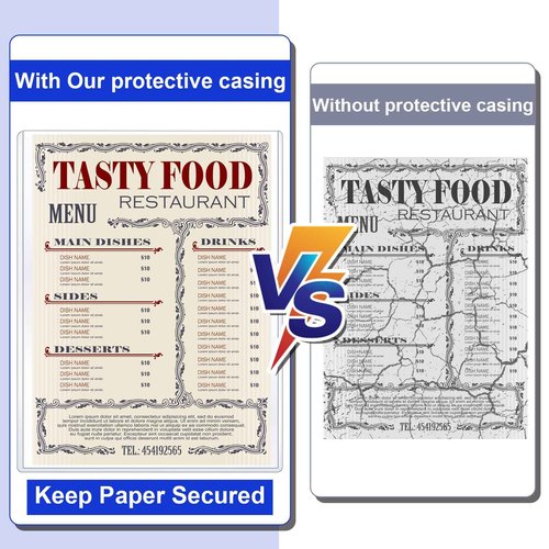 Teling 100 Pcs 8 1/2" x 11" Rigid Print Protectors Clear Rigid Sleeve Plastic Paper Page Protectors Clear Sheet Cover Photo Plastic Sleeve Hard Document Holder Birth Certificate Cover