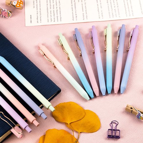 Drawdart Smooth Writing Pens, 12 Pcs No Bleed & Smear, Black Ink Fine Point (0.5mm), Retractable Aesthetic Journaling Pens for Women & Men
