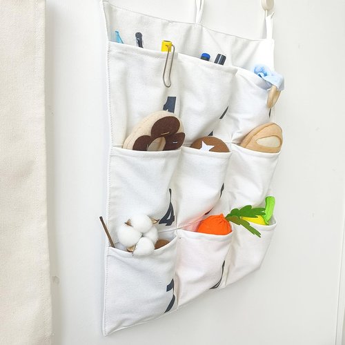 MOVEBO 9 Pockets Cell Pocket for Hanging Organizer Numbered Pocket Wall Door Hanging Storage for Small Items 18.4" x 16" (Number Small)