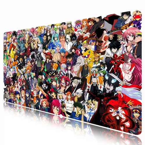 KINPLE Extended Large Gaming Mouse Pad, Full Desk Keyboard Mouse Pad, XXL Bigmouse Pad with Anime, Waterproof and Anti-Skid for Office Desk Decor . (35.4×15.75×0.1 inch)
