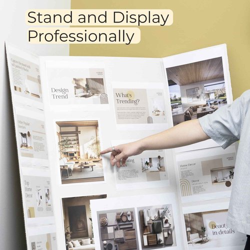BAZIC Products Trifold Presentation Board 28" X 40" White, Tri-Fold Corrugated Poster Boards, Cardboard for Display Boards Science Fair Art Project, 4-Pack