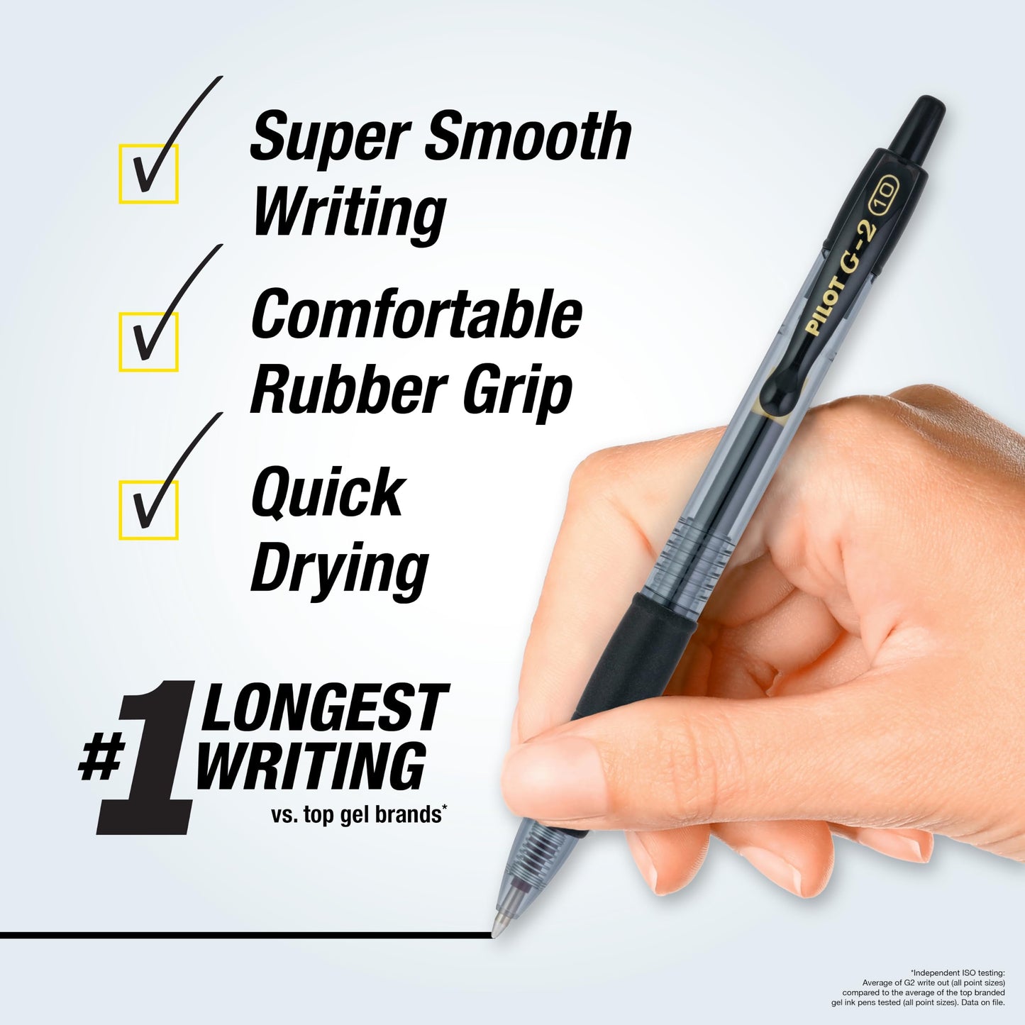 Pilot G2 Premium Gel Pens, Black Pens, Bold Point 1 mm, Black Ink, Tub of 48