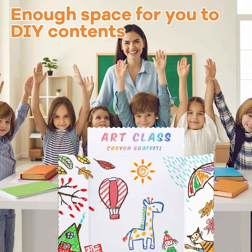 Henoyso 8 Pcs Trifold Display Board, 36" x 48" Portable Poster Board with 23.6 x 7.9 Inch Title, Lightweight Foldable Presentation Display for School Office Projects Exhibitions Workshops, White