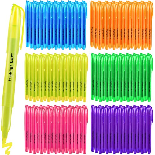 YOTNUS Highlighters Assorted Colors Bulk, 150 Pcs Pastel Highlighters Bulk with 6 Colors for Office and School