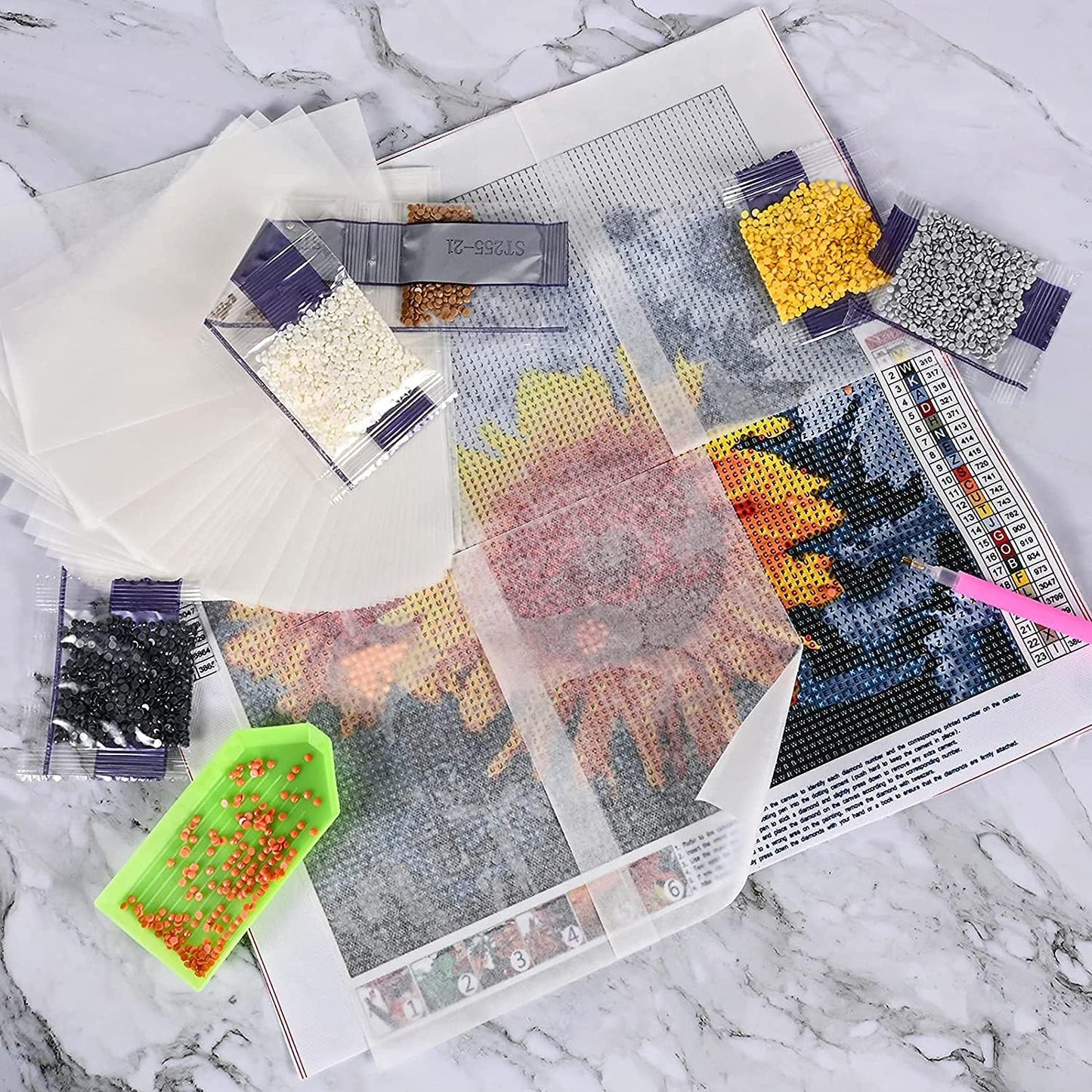 Skiennix Diamond Painting Release Paper - 300 Pieces Double-Sided Non-Stick Covers | 15x15 cm & 15x10 cm