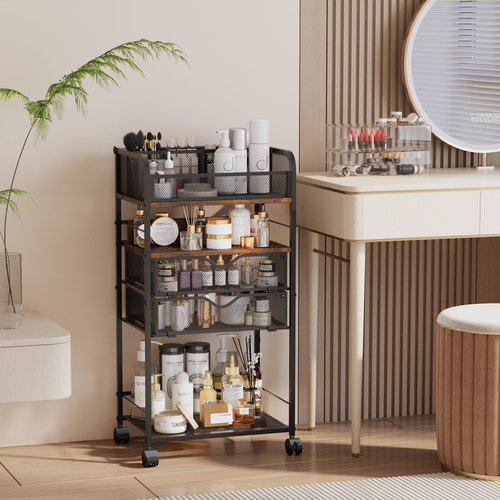 Art cart, 5 Tier Rolling Cart - Utility Cart with Storage Drawer and Wheels, Versatile Art & Craft Organizer for Home, Office, or Studio Ideal for Storing Brushes, Paints