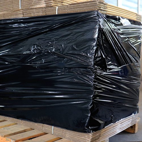 BOMEI PACK 2 Pack 1500ft Industrial Black Stretch Wrap Film 70 Gauge 15" with 3inch Plastic Rolling Handles for Pallet Wrap, Durable Self-Adhering Packing, Moving, Heavy Duty Shrink Film