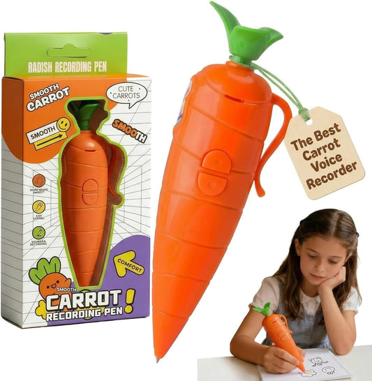 Skiennix Carrot Pen Recorder - Cute Voice Recording Device for Kids | Recordable Birthday Gift (1PC)