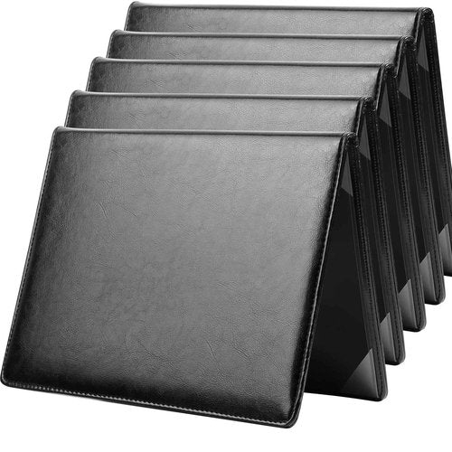 5 Pack Diploma Cover 8.5 x 11 Certificate Holders for Letter Size Award Padded Cover - Black Leather
