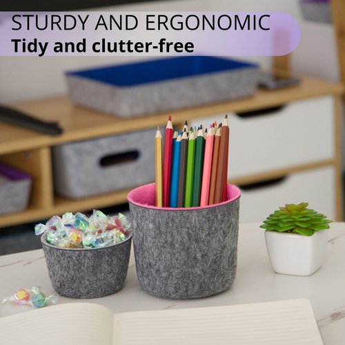 Teeo - Drawers Organizer Storage - Clothing and Desk Caddy - Closet Drawer Bins - Home Office Cosmetic Dividers Compartment - Bedroom Closet Organization - Pack of 3, Purple