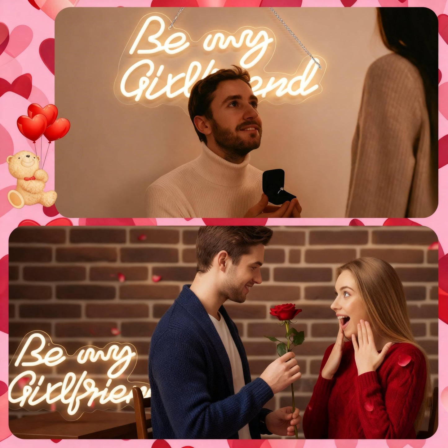 Tujoe Be My Girlfriend Decorations Girlfriend Proposal Neon Sign LED Light Acrylic Letters Surprise Gifts for Proposing Party Romantic Special Night Decor Promposal Dating Ornament