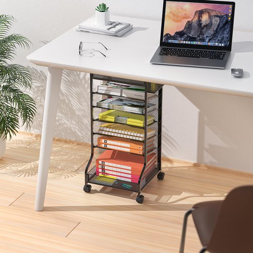 samstar Rolling File Cart,Under Desk Organizer, File Organizer beside Desk, Binder Paper Letter Storage with Wheels,for Office Supplies & Classroom Organization