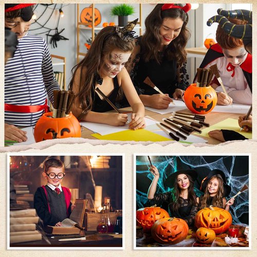 Seajan 30 Pcs Wand Ballpoint Pens and 30 Pcs Witch Broom Ballpoint Pens Wizard Party Favors for Teen Kids Birthday Gifts School Classroom Prizes Goodie Bag Fillers