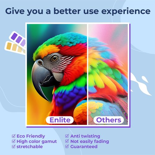 Enlite DTF Ink 100ML Combo Pack, Premium Pigment Ink for PET Film Heat Transfer Printing, Refill for DTF Printer with printhead DX5 DX7 5113 XP600 I3200 4720 TX800, 2W+1B+1C+1M+1Y