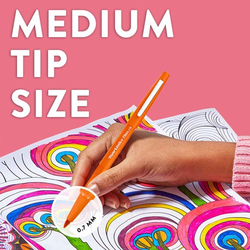 Paper Mate Flair Pen, 1.1mm Medium Tip, Lime, Box of 12