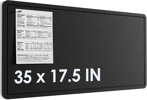 MaxGear Bulletin Board - 35" x 17.5" Foldable Felt Vision Board | Black Decorative Cork Board for Home & Office