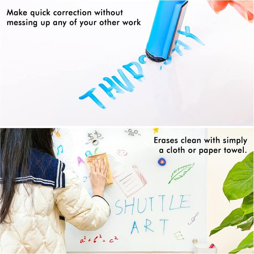 Shuttle Art Dry Erase Markers - 90 Bulk Pack in 15 Colors | Fine Point Magnetic Markers for Whiteboards & Glass