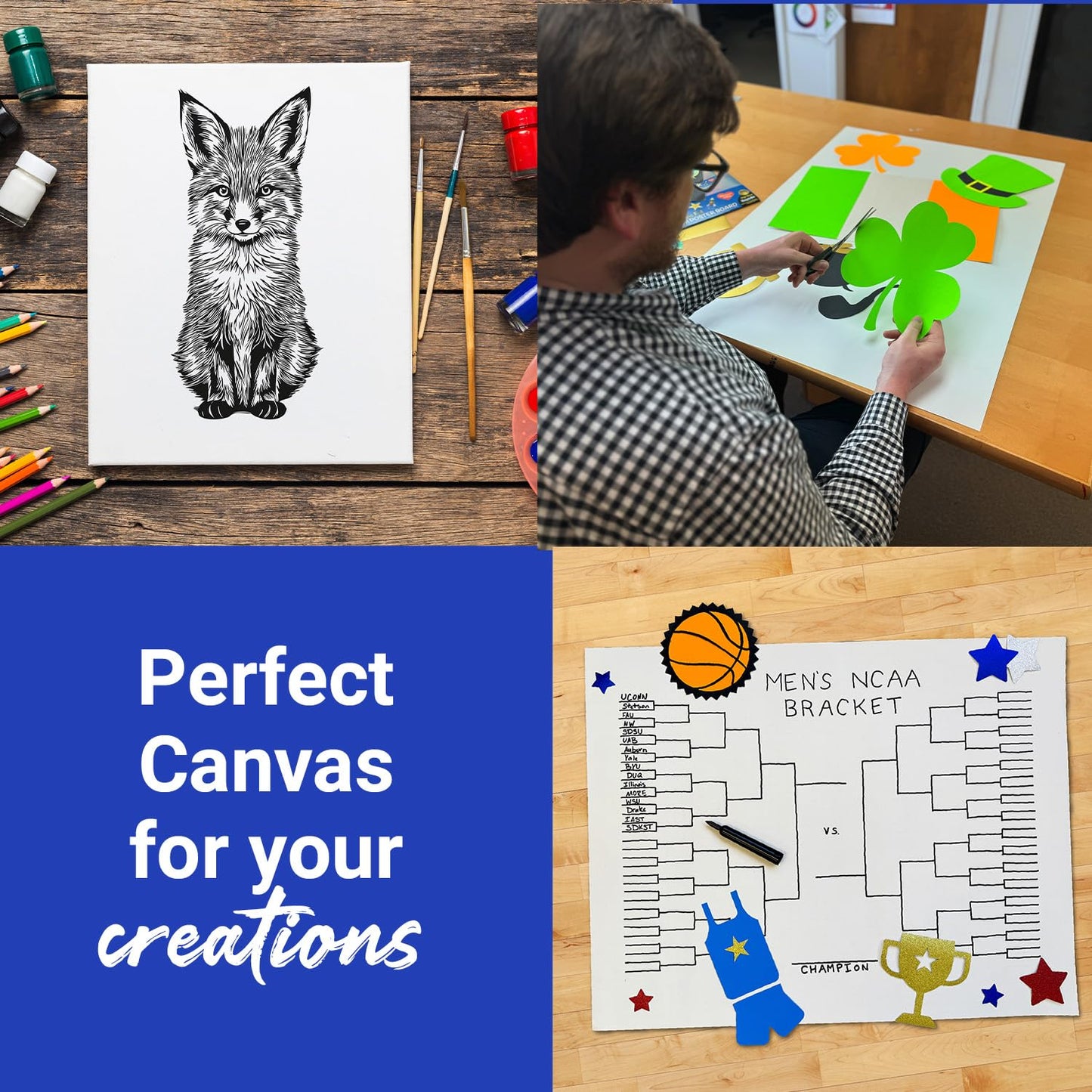 Heavyweight Illustration Board Pack, Premium 2-Sided Thick Illustration Board Large for School Projects & Art Presentations, Strong & Rigid Illustration Boards, 20" x 30", White, 9 Count