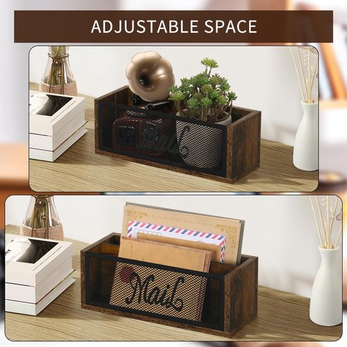 YINMIT Mail Organizer Countertop, Mail Holder with 2 Slots, Mail Holder for Desk, Desk Mail Organizer, Mail Basket for Wall Table Countertop, Envelope Holder for Home Office