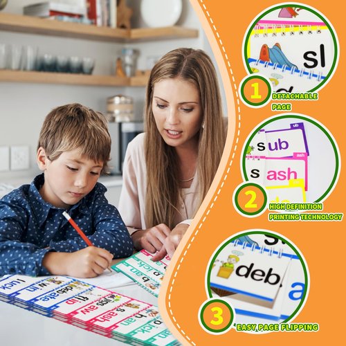 30 Read and Rhyme Flip Books, Word Family Build Book, ABC Vocabulary Flashcards, Kindergarten Sight Word Flash Cards, Reading Flip Books for Kids, Homeschool Supplies