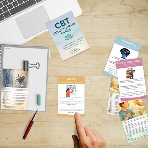Cognitive Behavioral Therapy Cards, CBT Tools for Anxiety Relief, Coping Skills for Teens, Mental Health, Group Therapy Activities, Cognitive Psychology, CBT Games for Therapists