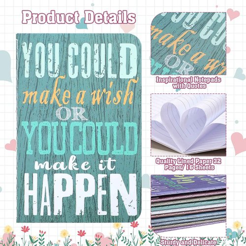 Inspirational Gifts Notepads Mini Motivational Journal Notebook Bulk Small Pocket Notepads for Office Home Church Christian Gift Supplies, 10 Styles(Vivid Style,100 Pieces)