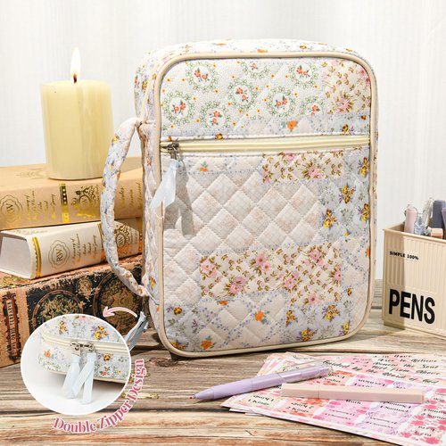 Bible Cover Case for Women Large Bible Cover Bag Bible Study Supplies Bible Journaling Kit Book Carrying Case with Bible Highlighters Christian Gifts for Women