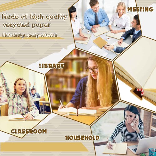 Henoyso 16 Pcs A5 Blank Notebooks Journals Bulk 100 Sheets/200 Pages Unlined Craft Notebooks Kraft Sketchbooks Hardcover for Writing Drawing for Gifts Students School Office Traveler, 8.3 x 5.7 in