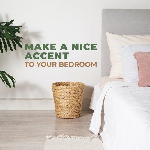 84ECO 2 Pack Wicker Trash Can, Wicker Waste Basket for Bathroom, Rattan Trash Can