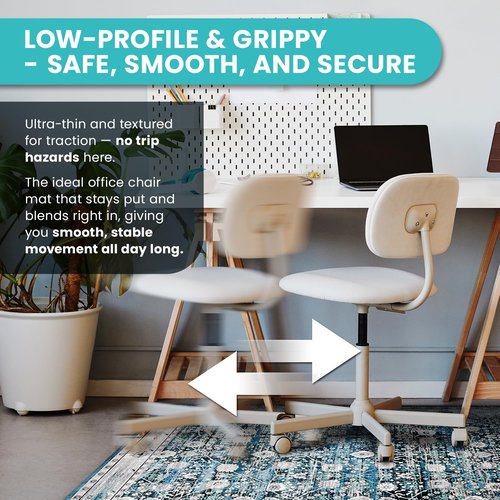 Starcounters Office Chair Mat for Hardwood Floor -Heavy-Duty Floor Mat for Office Chair, Scratch-Resistant and Non-Slip Computer Chair Mat, Wood and Tile Protection for Office & Home, White 48" x 60"