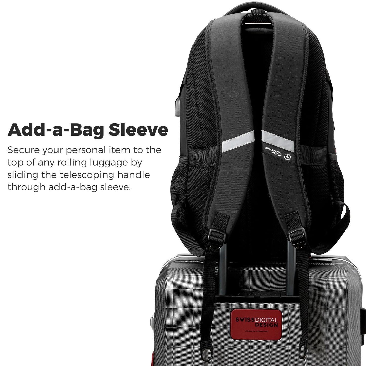 Swissdigital Design Laptop Backpack with USB Charging Port, Travel Backpack Fits 15.6 inches Computer, 31L College School Backpack for Women, Angola red/Black | SD803-44