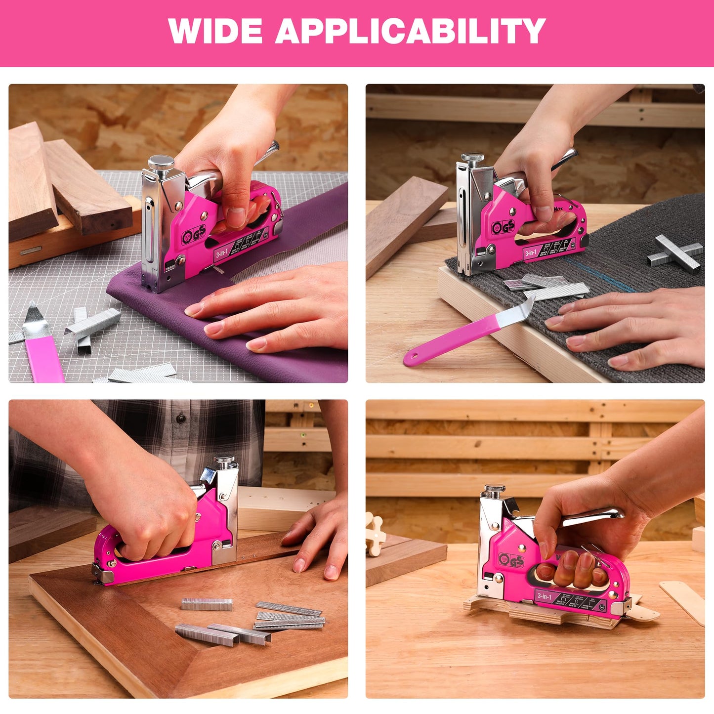 ValueMax Staple Gun, Heavy Duty 3-in-1 Manual Nail Gun with 2000 Staples, Remover, Upholstery Stapler for Wood, Furniture, Carpet, Carpentry, DIY, Wire, Decoration, Craft, Fixing Material, Decoration