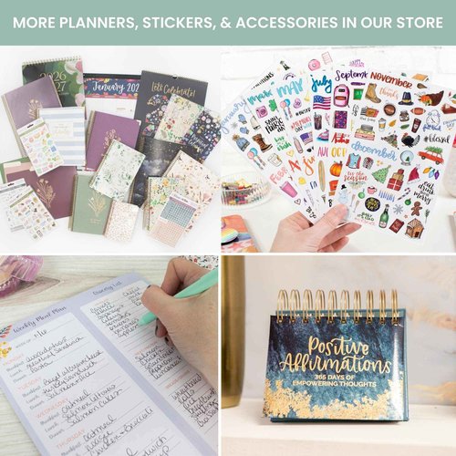 bloom daily planners 2026 Hardcover Calendar Year Goal & Vision Planner (January to December) - Monthly & Weekly Agenda Organizer - 7.5" x 9" - Green Linen