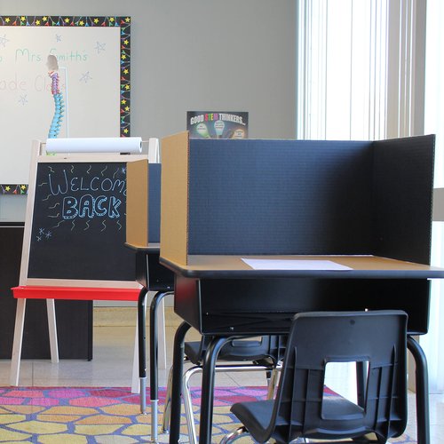Flipside Products 12”x 48” Black Study Carrel, Privacy Boards, Student Privacy and Focus Booth for The Classroom, Desk Divider Cubby for Tests, Made in USA - 24 Pack