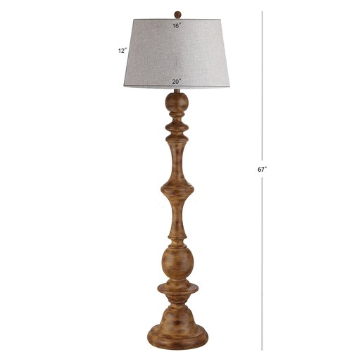 JONATHAN Y JYL3000A Taylor 67" Resin LED Floor Lamp, Farmhouse, Cottage, Rustic, French Country, Office, Living Room, Family Room, Dining Room, Bedroom, Hallway, Foyer, Brown