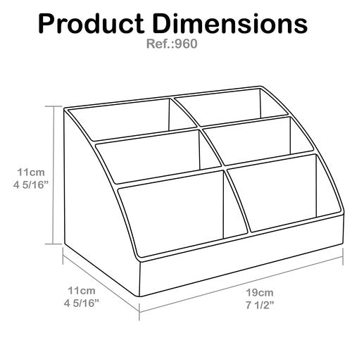 Acrimet Desktop Organizer - Easy Organizer Caddy Holder for Office, Home and School use (Plastic) (Silver Color)