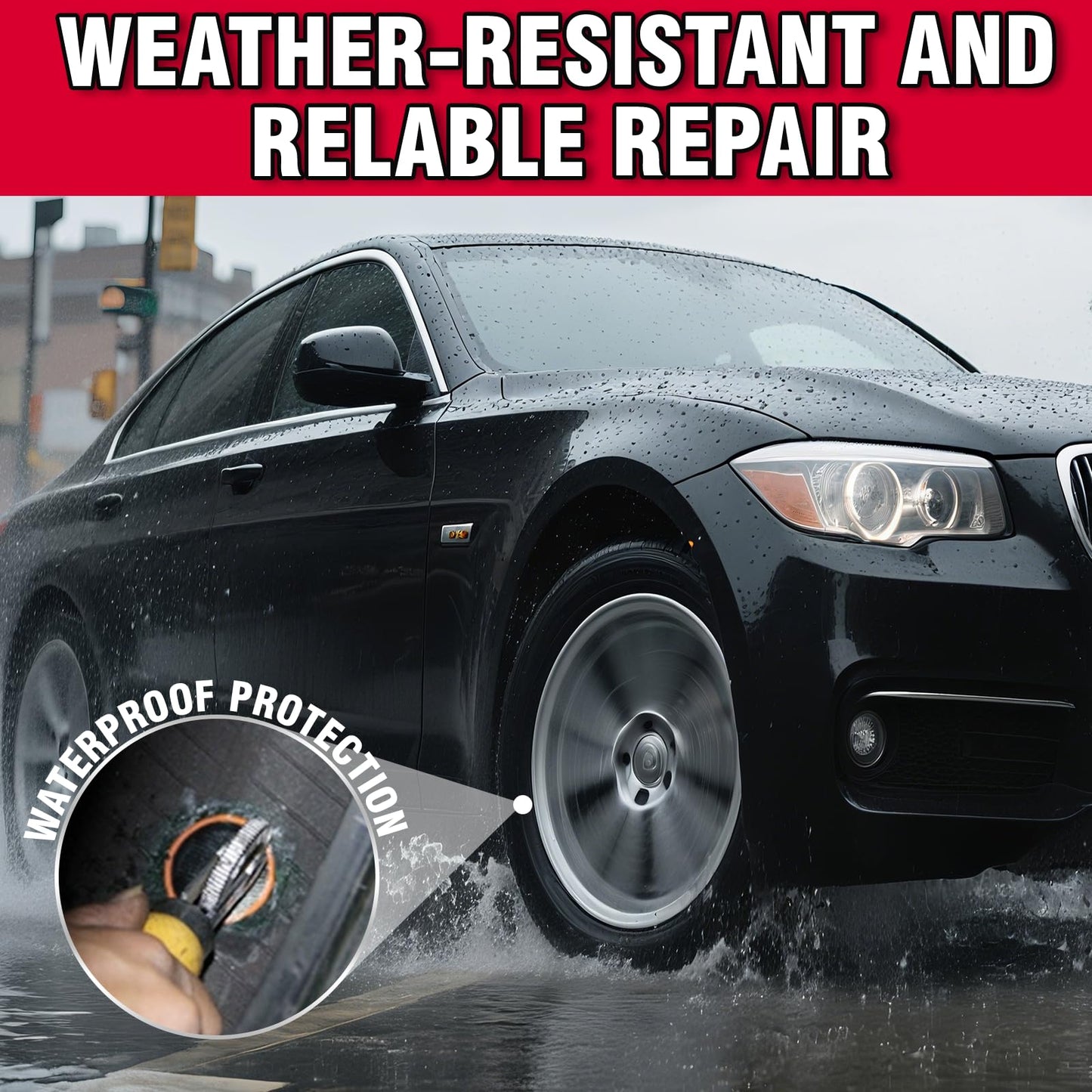 Chemical Vulcanizing Cement, Waterproof Tire Repair Glue 8.5 FL.Oz, Fast Drying Rubber Adhesive with Brush Top, Clear and Durable, Ideal for Car, Motorcycle, Bike