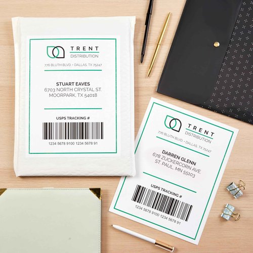 Avery Half-Sheet Printable Shipping Labels, 5.5" x 8.5" Customizable Stickers, White, 200 Blank Mailing Labels, Great for Mailing, Shipping, Organizing, and More (8426)
