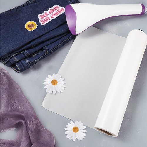 11.8inch x 10 Yards Iron On Fabric Adhesive Patches Film Double Sided Fusible Interfacing for Sewing Medium Weight Double-Sided Press-on Patch Heat Melt Fabric Glue for Appliques Quilting and Sewing